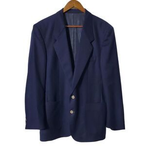 Christian Dior Monsieur Jacket 42R Blue Sport Coat Silver Buttons Vintage Mens